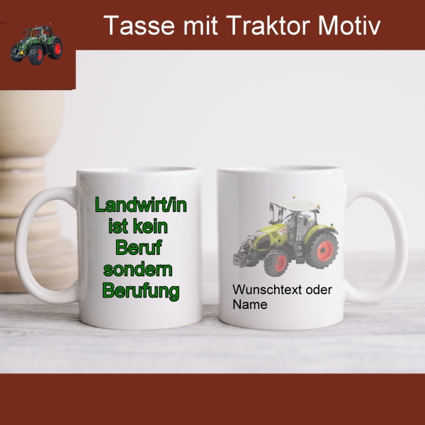 Tasse mit Traktor Claas mit Spruch